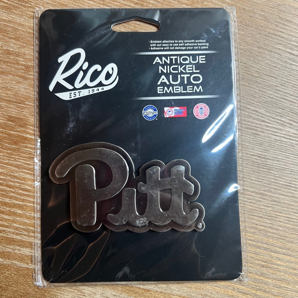 Pitt Antique Nickel Auto Emblem Car Decal NEW